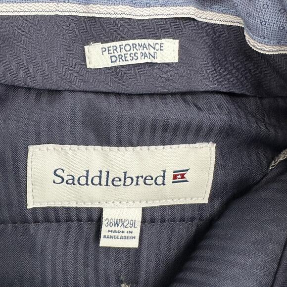Saddlebred Gray Belt Loops Flat Front‎ Classic Performance Dress Pant 36 X 29 - Picture 3 of 7
